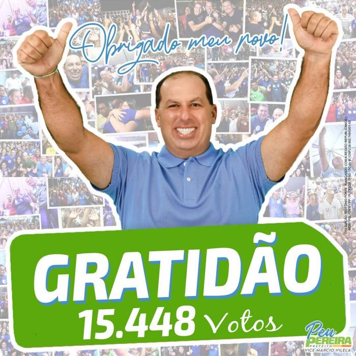 Peu Pereira, é eleito com mais de 11 mil votos de diferença em Teotônio Vilela