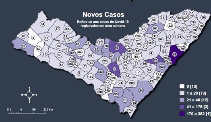 Trezes cidades de Alagoas não registram casos de Covid-19 na semana passada