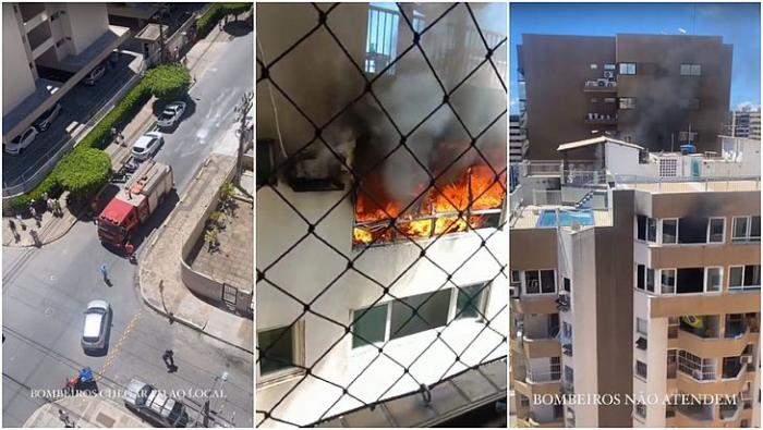 Incêndio atinge cobertura de edifício em Maceió