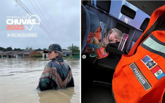 Prefeita é criticada por fotos em enchente: 'Editorial de moda'