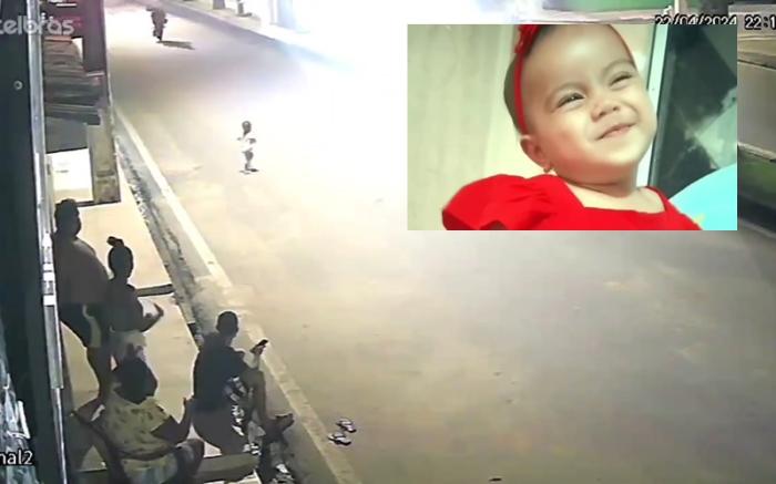 Polícia divulga imagens de câmera de segurança de atropelamento trágico de criança